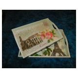 2 nesting wooden serving trays w/ European