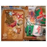 Vintage handmade straw Christmas ornaments -