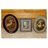 Small Wallace Nutting hand colored print, 4.5" x