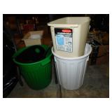 4 plastic trash can bins: Rubbermaid & more