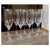 10 crystal champagne flutes