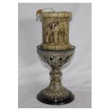 Elephant candle on non-magnetic metal base, 10.5"