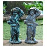 Pr. concrete peasant boy yard art statues