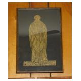 3 hand crafted medieval foil brass rubbings by