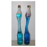 Diet Coca-Cola & Pepsi stretched glass bottles -