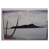 Original ink & watercolor Hawaii seascape &