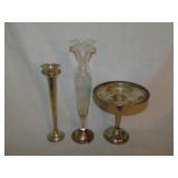 Sterling silver: Lunt bud vase, 8" tall -