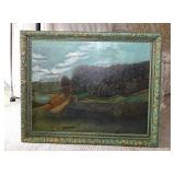 1885 original Southern Indiana farm oil painting