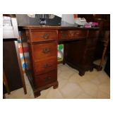 Antique 7 drawer walnut wood desk, 42" x 24" x