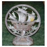 Cast aluminum nautical doorstop, 15" tall
