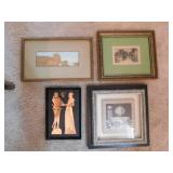 Antique carved wood 3D diorama, professionally