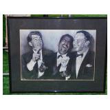 1961 Rat Pack B&W print by Haiyan, matted &
