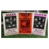 3 reproduction Queen concert posters -