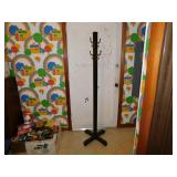 Vintage metal 8 hook coat rack hall tree, 69" tall