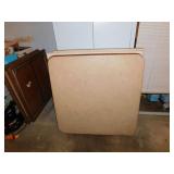 3 vintage folding card tables, largest is 35" x