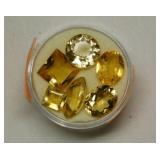 6 yellow topaz gemstones
