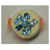 11 blue topaz gemstones