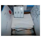 White sheet linens - S monogrammed handkerchiefs