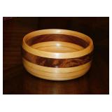 2016 artisan walnut & maple bowl hand crafted from