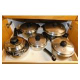 Saladmaster stainless cookware pans w/ lids,