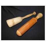 Antique primitive wooden kitchen tools: Masher -