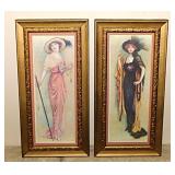 2 Victorian gallery fashion prints, matted &