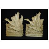 Ducks in Flight composite bookends, slight damage