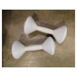 Two  Orhatron 3 lb. hand weights