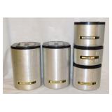 Mid Century Kromex spun aluminum kitchen canisters