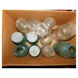 15 vintage Ball Mason canning jars & more, few w/