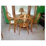 Wood farmhouse style kitchen table w/ 4 chairs,