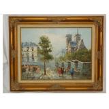 Original Paris France street scene oil painting