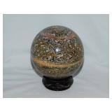 Leopard skin Jasper polished sphere, also know as