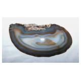 Polished Brazilian agate slab slice, 8.25" wide