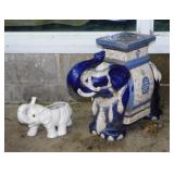 Chinoiserie ceramic lucky elephant plant stand