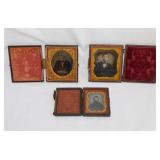 3 antique daguerreotype portrait photographs w/