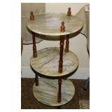 Marble 3-tier plant stand, 14' diam. X 27' tall