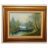 Original landscape oil painting on board by