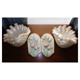 Mid Century 4 pc. Pottery console wall pockets &