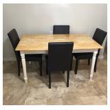 Farmhouse style wooden dining table & 4