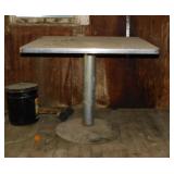 Vintage 36' sq. pedestal restaurant table,