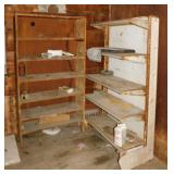 Primitive wood shelving unit, 36' x 12' x 68' -