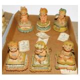 6 alabaster cherub figurines, 3.5' tall - Dove