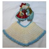 Chalkware Dutch kids pot holder wall plaque -