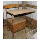 Vintage student school desk seat
