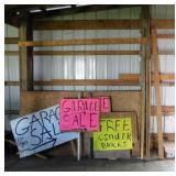 Garage sale signs - Building materials