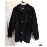 Ladies black suede jacket coat w/ fringe, size 1X