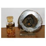 Agate geode miner panning for gold diorama, 2'
