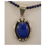 Signed L. Begay sterling silver & oval blue Lapis