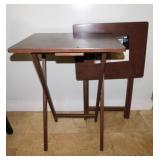 2 Mainstays wooden folding tray tables